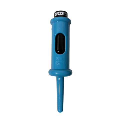 Cork Pops Marina Blue opener front view shows fast cork removal for easy entertaining.