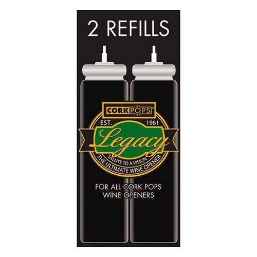 Cork Pops refill cartridges set of 2 for Legacy wine opener; easy uncorking and flavor preservation