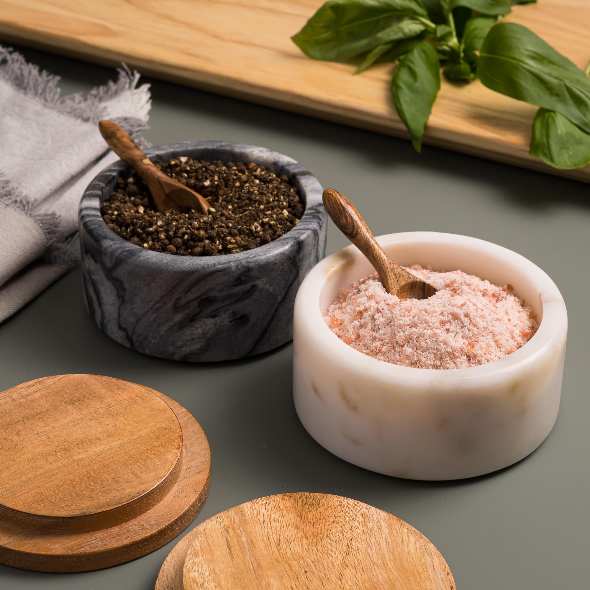 Cork & Mill wide 4-inch design bowls facilitate easy pinching or scooping during cooking.