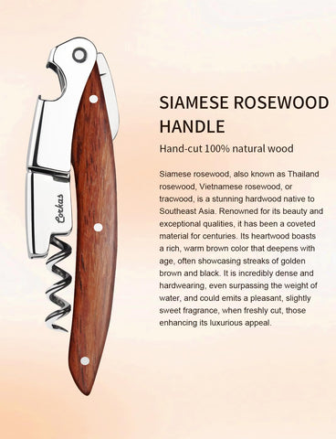 CORKAS rosewood ergonomic handle delivers comfortable grip during long shifts