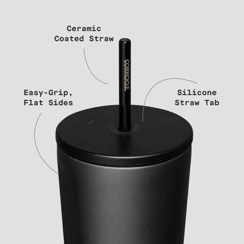 Corkcicle ceramic-coated straw enhances sipping with style.