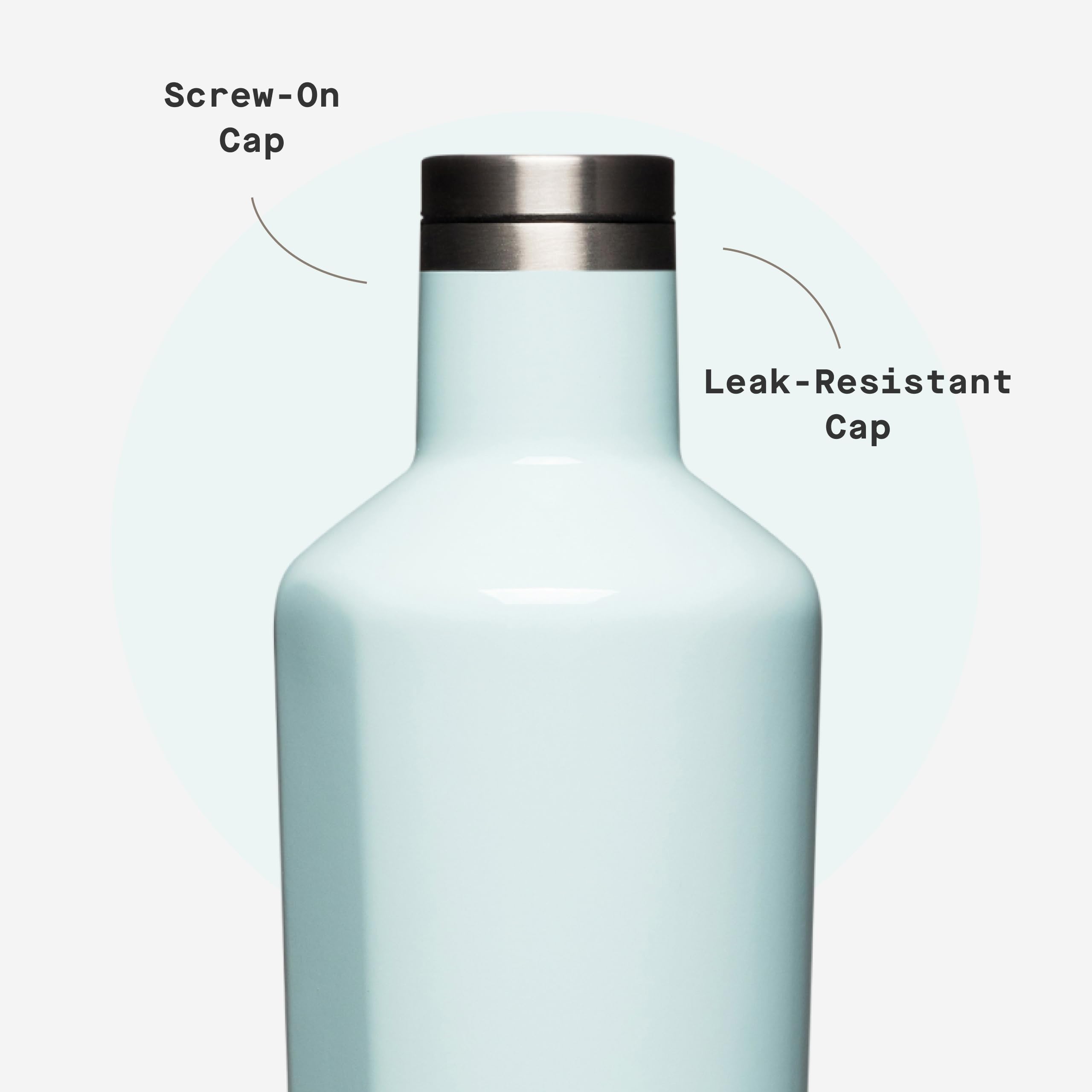Corkcicle Classic Canteen cool blue bottle flat sides prevent slipping