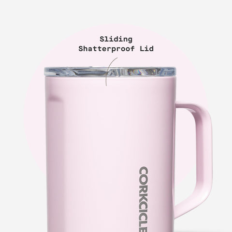 Sleek travel-friendly Corkcicle mug ideal for work commutes and daily routines.