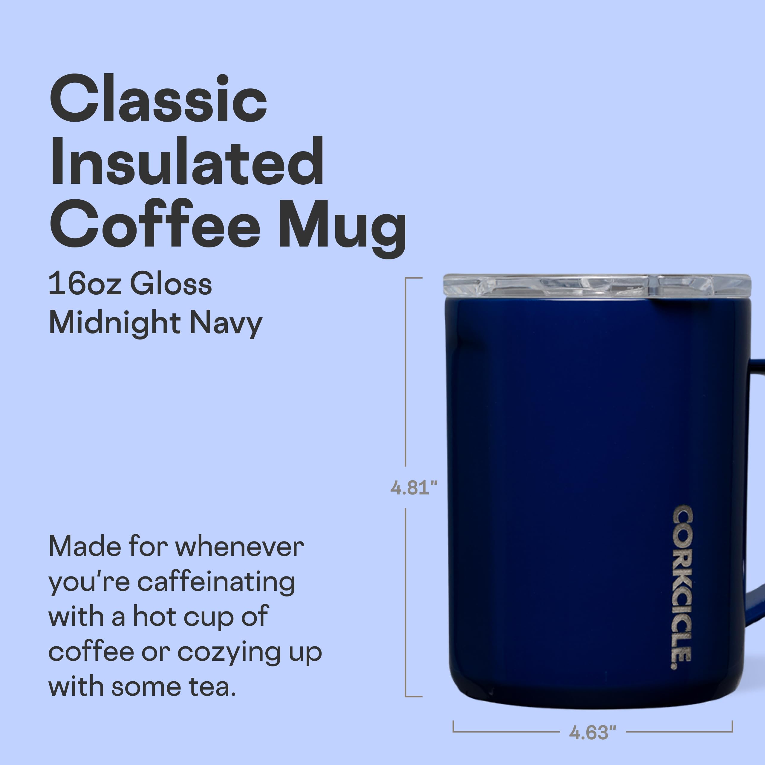 Corkcicle Classic Coffee Mug triple-insulation preserves heat for hours