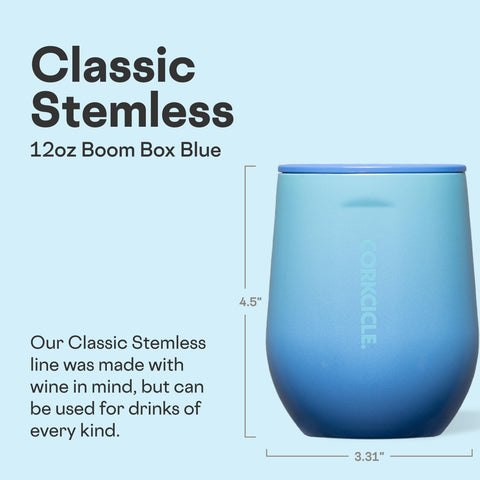 Corkcicle Classic Stemless grip detail highlights comfortable hold for poolside enjoyment
