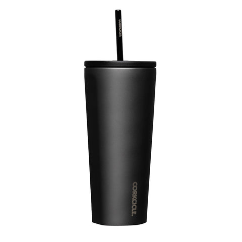 Corkcicle Cold Cup 24oz with straw keeps drinks cold on the go.