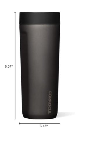 Corkcicle Commuter Cup on kitchen counter, 18-hour cold, 5-hour hot