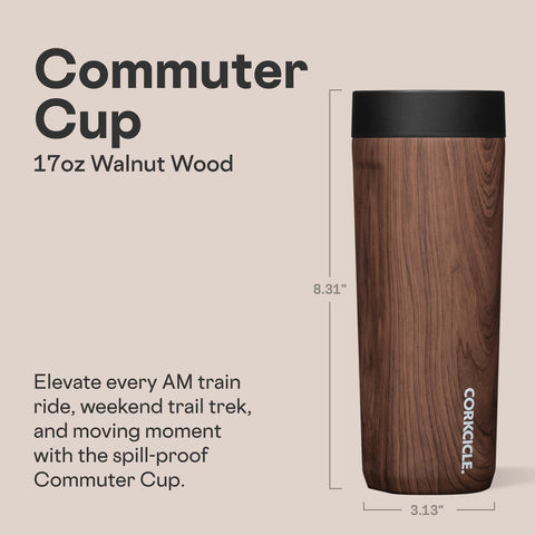 Corkcicle Commuter Cup 360° sip lid enables spill-free drinking from any angle