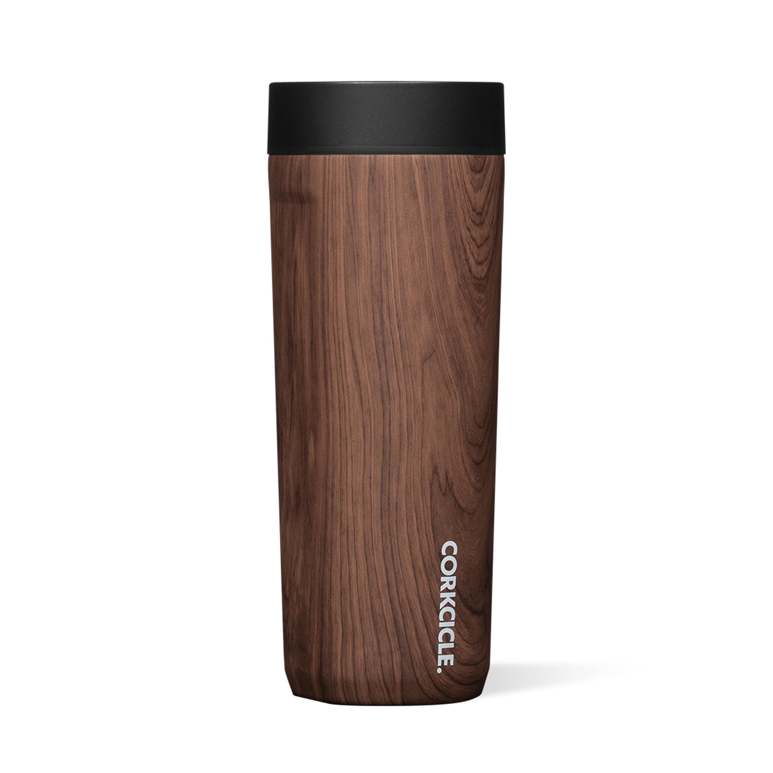 Corkcicle Commuter Cup front view shows 17 oz capacity for all-day coffee