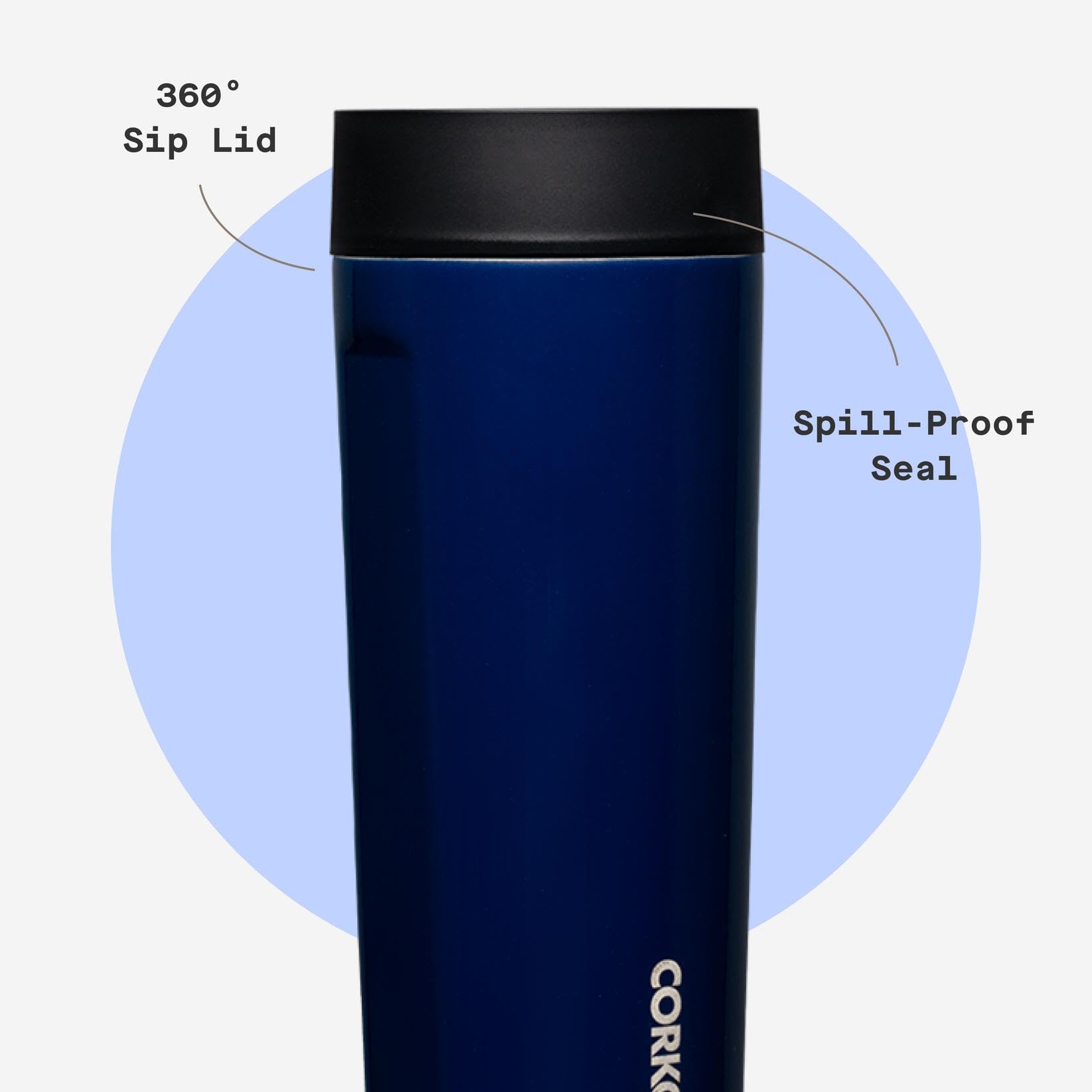 Corkcicle Commuter Cup on desk setup for office hydration.