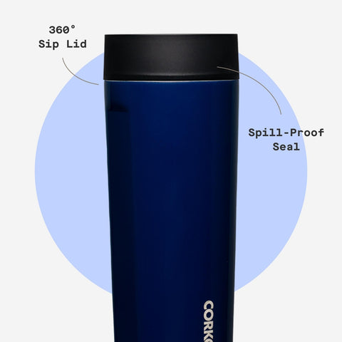 Corkcicle Commuter Cup on desk setup for office hydration.