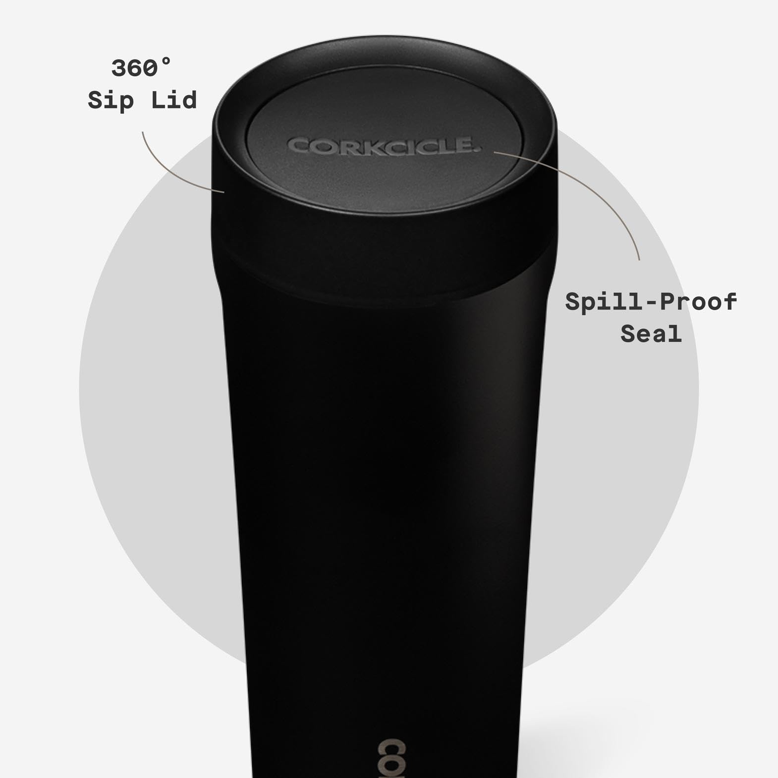 Corkcicle Commuter Cup slim profile fits bags and office desks.