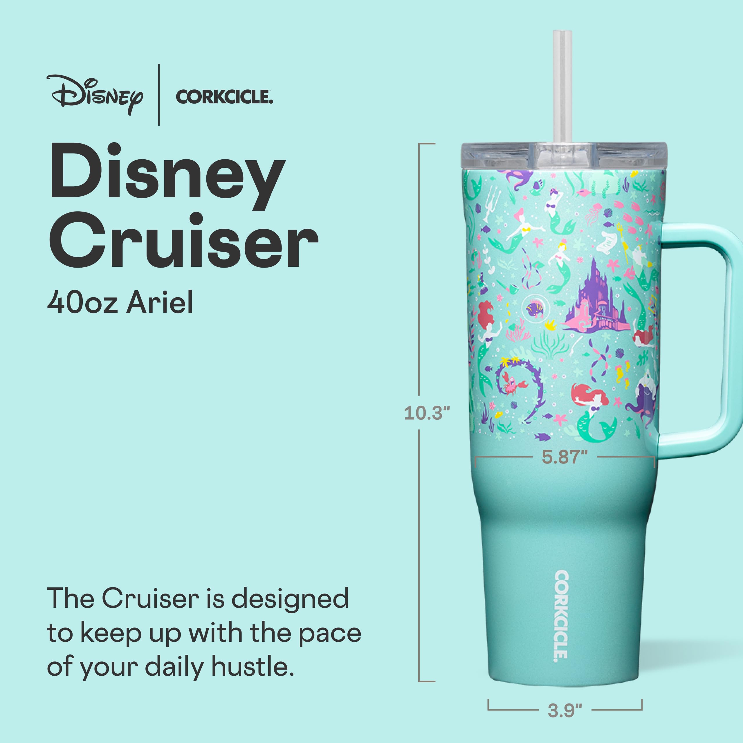 Corkcicle Cruiser 40 oz tumbler with flat sides for easy on-the-go grip
