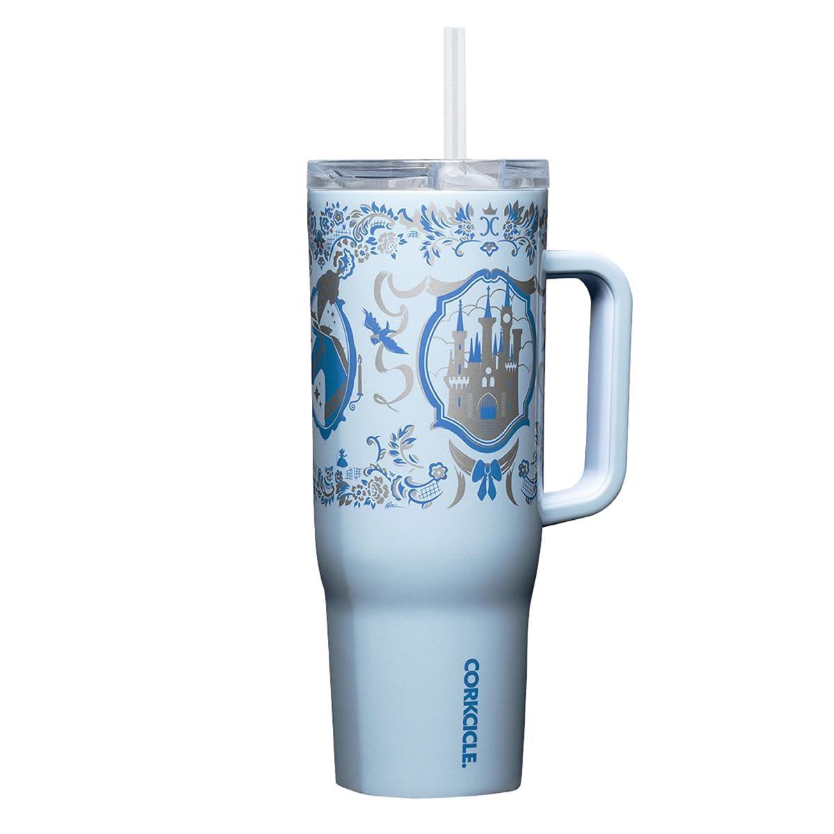 Corkcicle Cruiser 40 oz tumbler with handle and straw for easy on-the-go hydration.