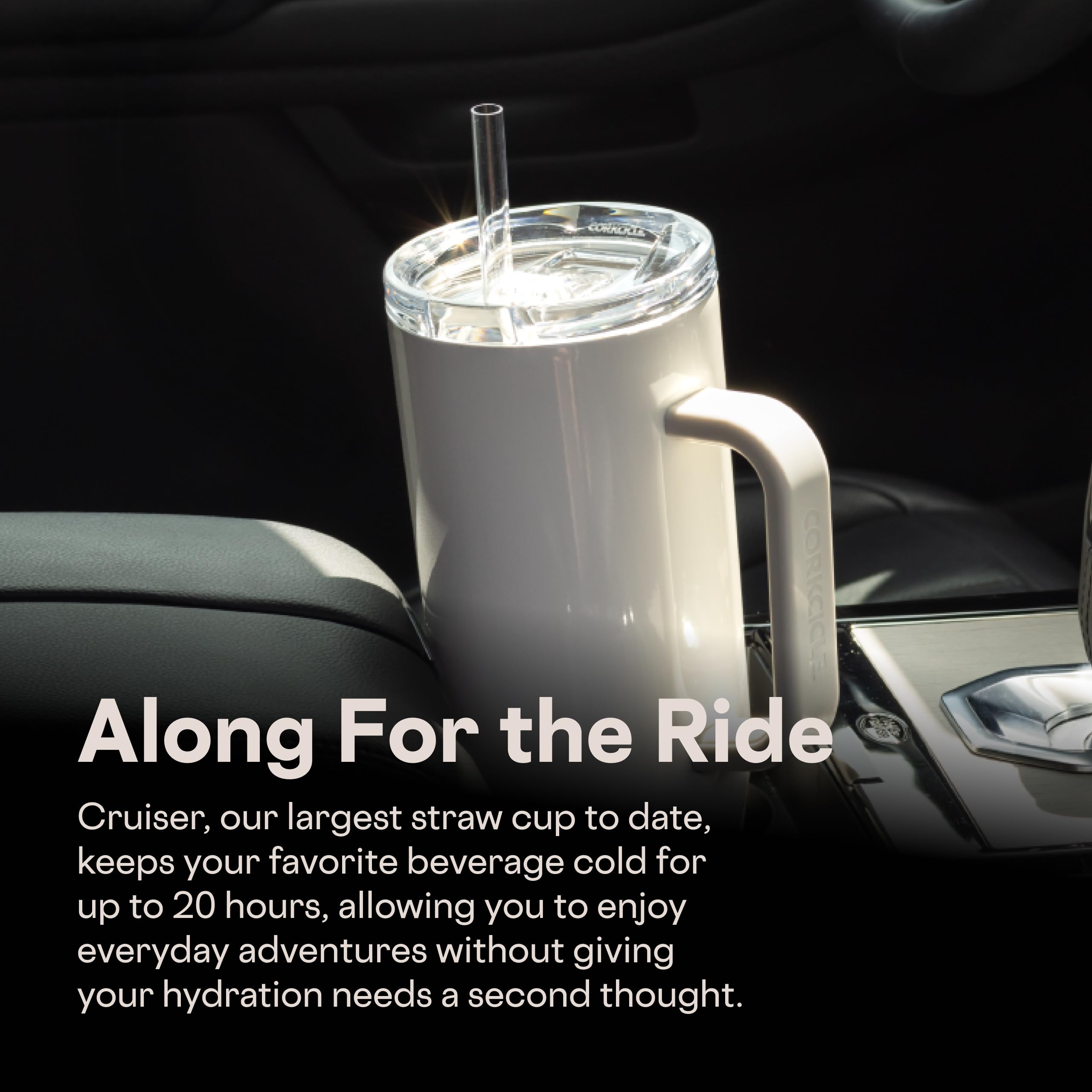Corkcicle Cruiser 40 oz tumbler keeps beverages cold up to 20 hours
