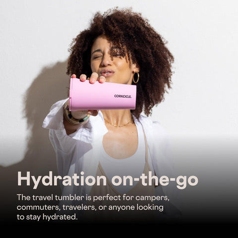 Corkcicle Disney Tumbler flat sides provide secure grip for one-hand use.