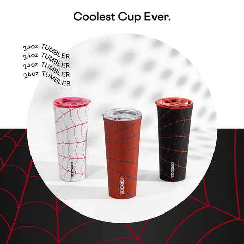 Corkcicle Marvel Tumbler Miles Morales lid seal demonstrates secure, leak-resistant performance.
