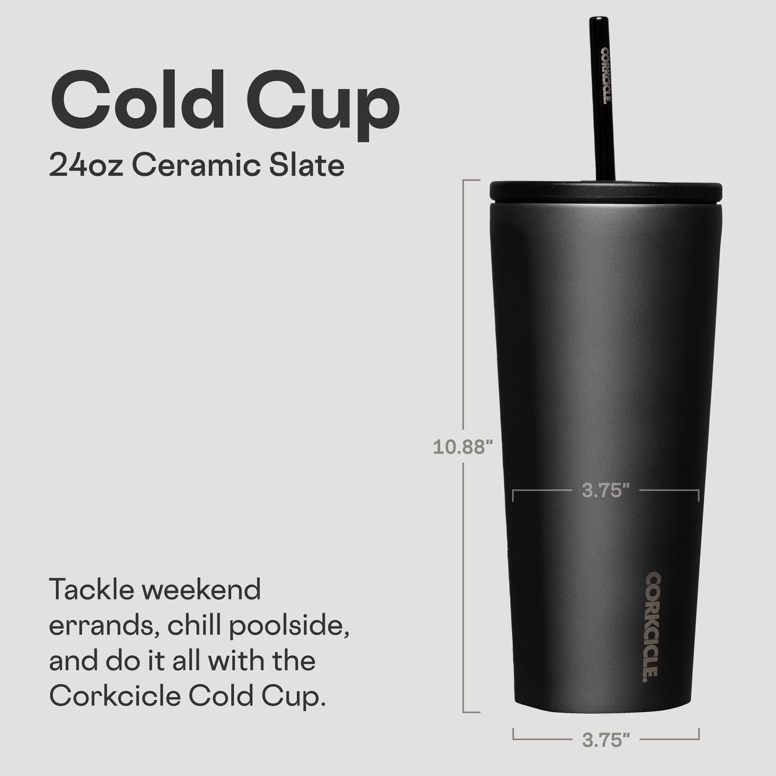 Corkcicle durable stainless steel body designed for daily use.