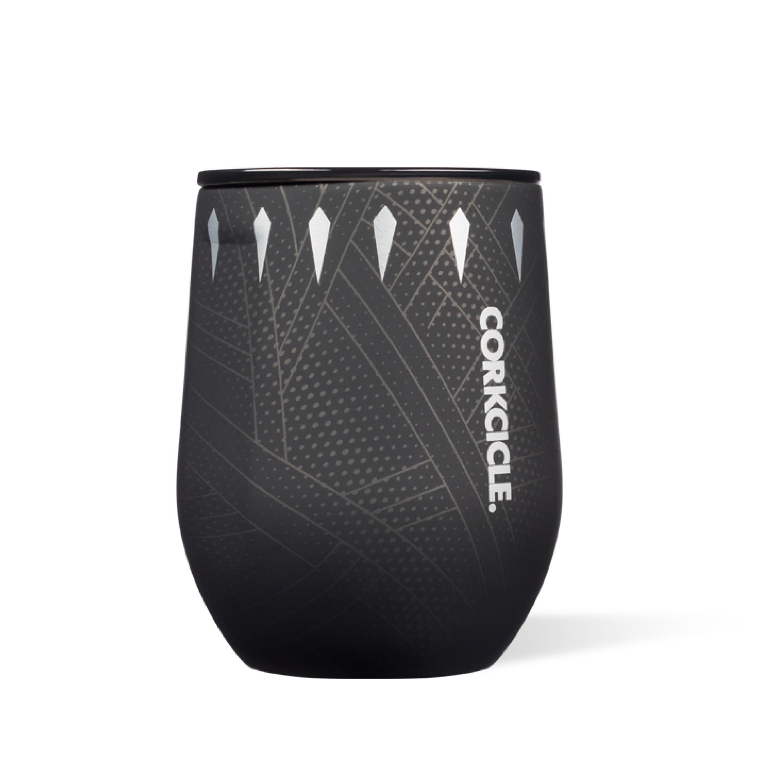 Corkcicle Stemless Tumbler Black Panther close-up shows bold color and cold-holding potential