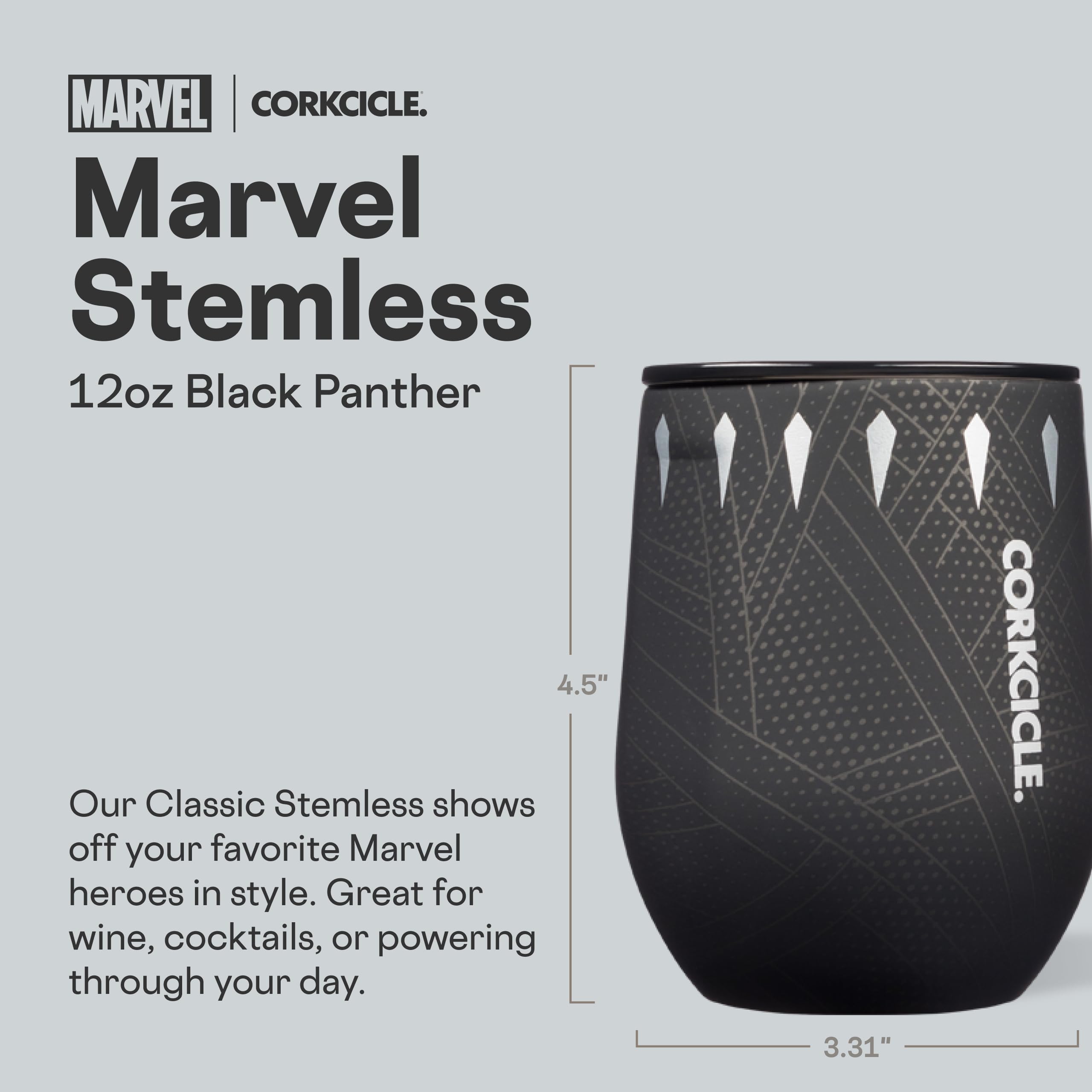 Corkcicle Stemless Tumbler 12oz flat sides visible, easy grip for travel and outdoor use