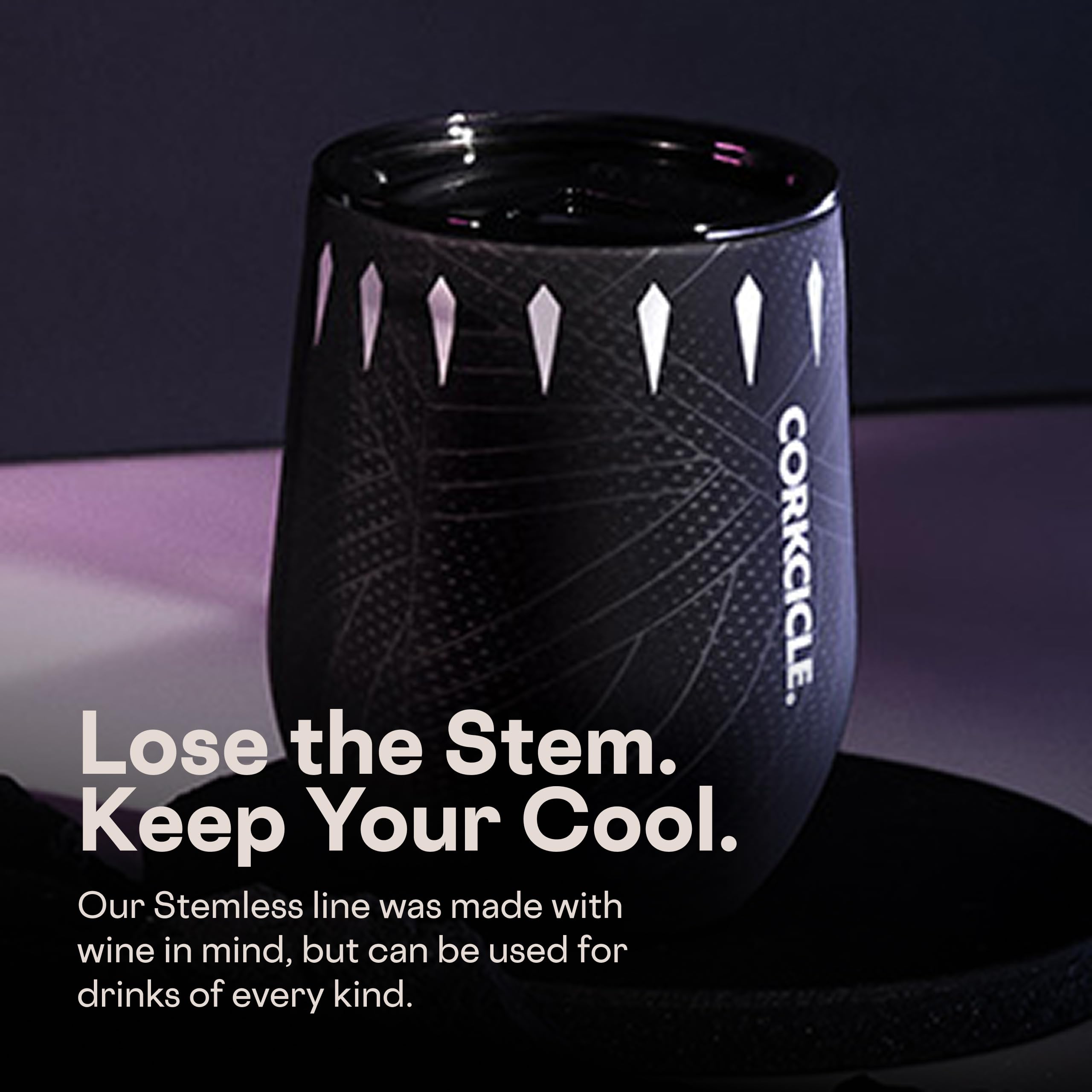 Corkcicle Stemless Tumbler 12oz reusable design helps reduce waste on trips