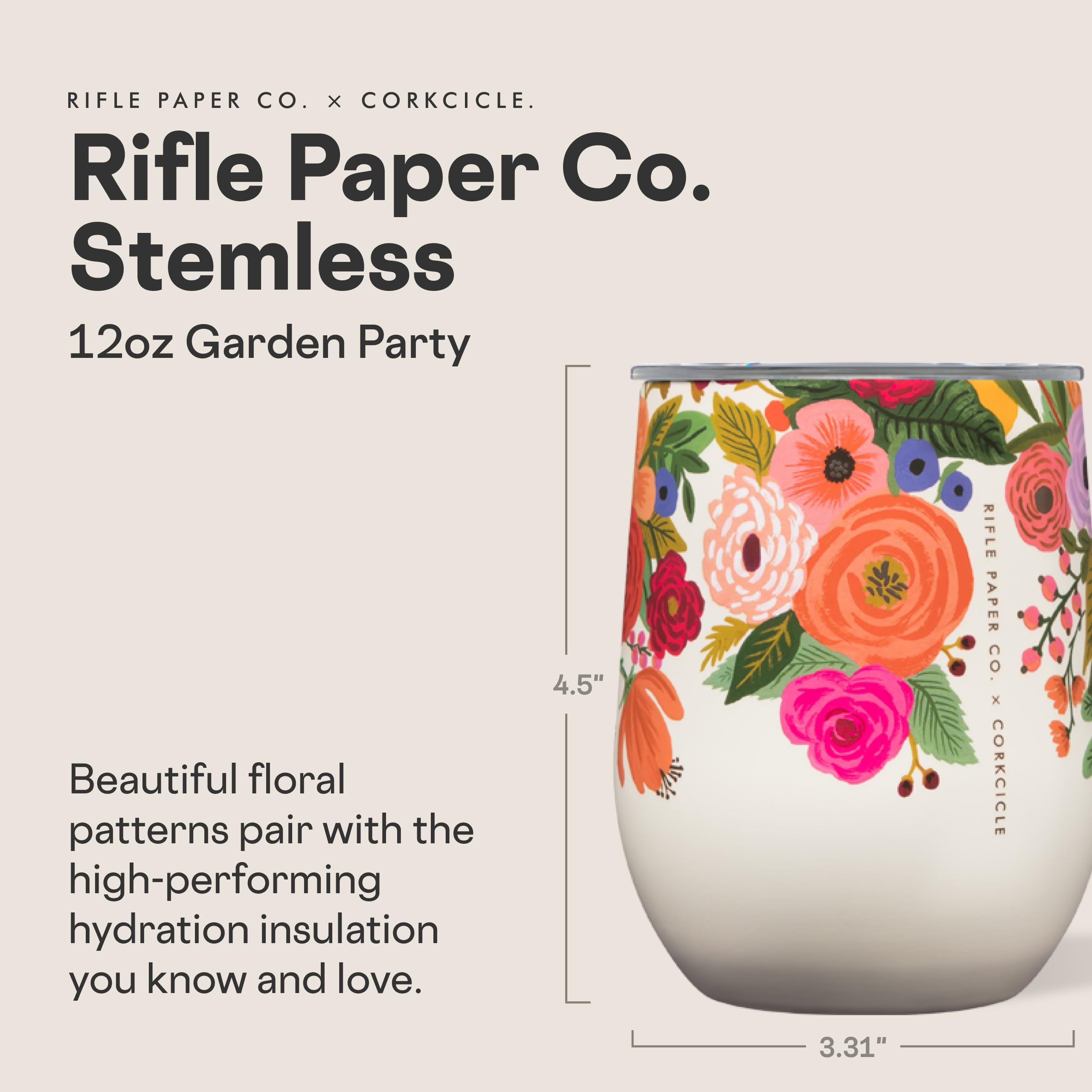 Corkcicle Stemless Tumbler side grip shows flat sides for secure travel grip.