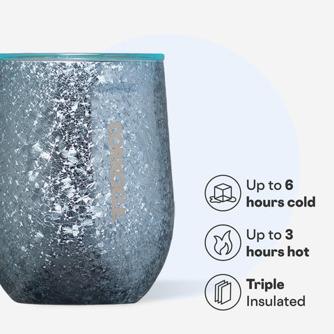 Corkcicle Stemless Wine Tumbler flat-easy-grip provides comfortable on-the-go sipping.