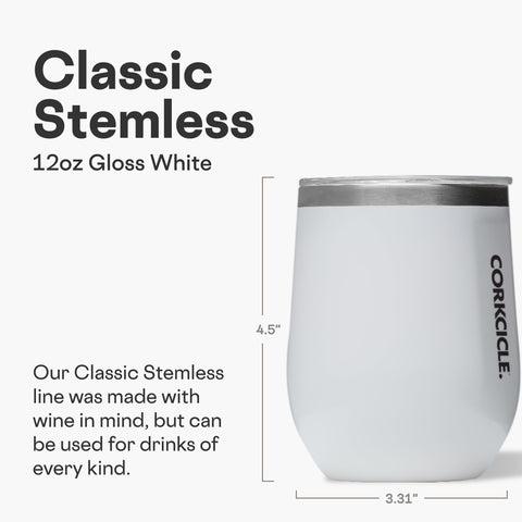 Corkcicle Stemless Wine Tumbler with flat grip for comfortable, travel-friendly sipping