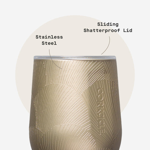 Corkcicle Stemless Matte Black finish adds modern style