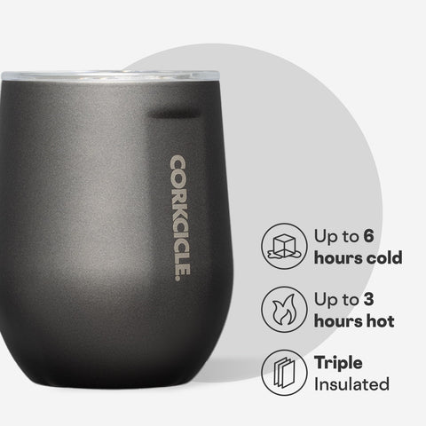 Corkcicle Stemless Wine Tumbler with non-slip base stays steady on any surface.