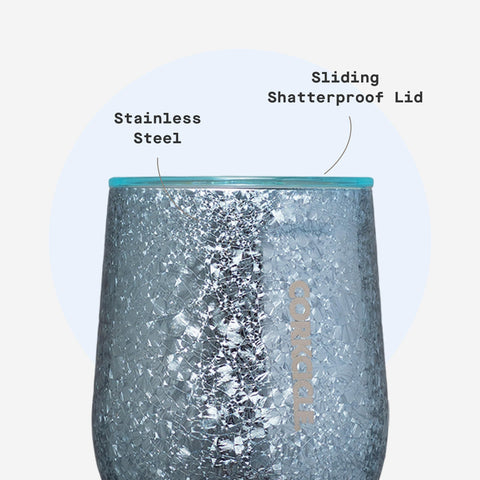 Corkcicle Stemless Wine Tumbler non-slip-base stays stable on varied surfaces.