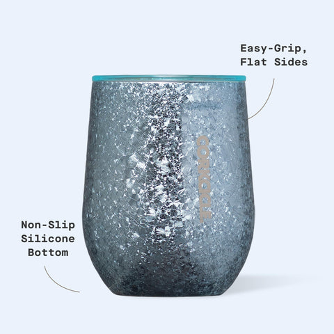 Corkcicle Stemless Wine Tumbler sliding-lid helps prevent spills during travel.