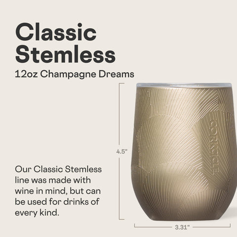 Corkcicle Stemless design facilitates travel and on-the-go sipping