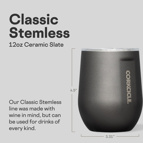 Corkcicle Stemless Wine Tumbler triple-insulation maintains temperature for cocktails and tea.