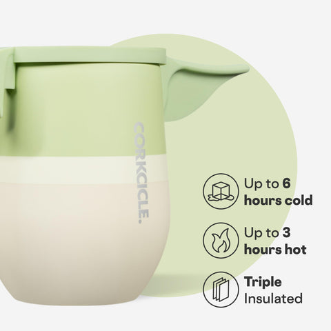 Corkcicle triple-insulated design preserves cold for 6h and hot for 3h