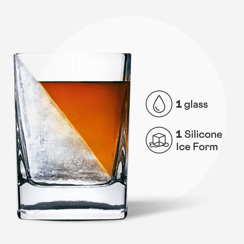 Elegant Corkcicle whiskey wedge glass beside bottle for premium sipping
