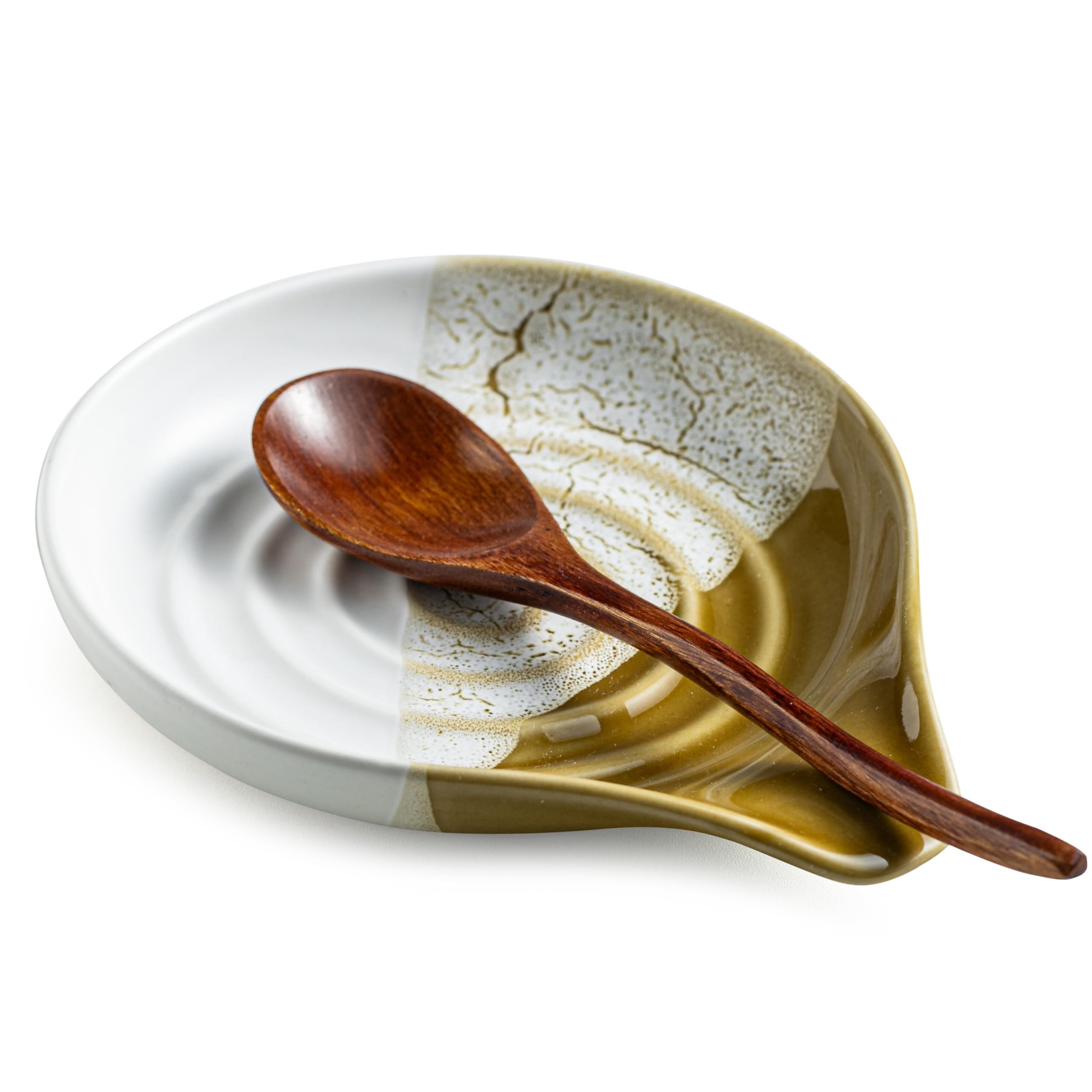 Cormomu ceramic spoon rest on stove top keeps utensils organized and mess-free.
