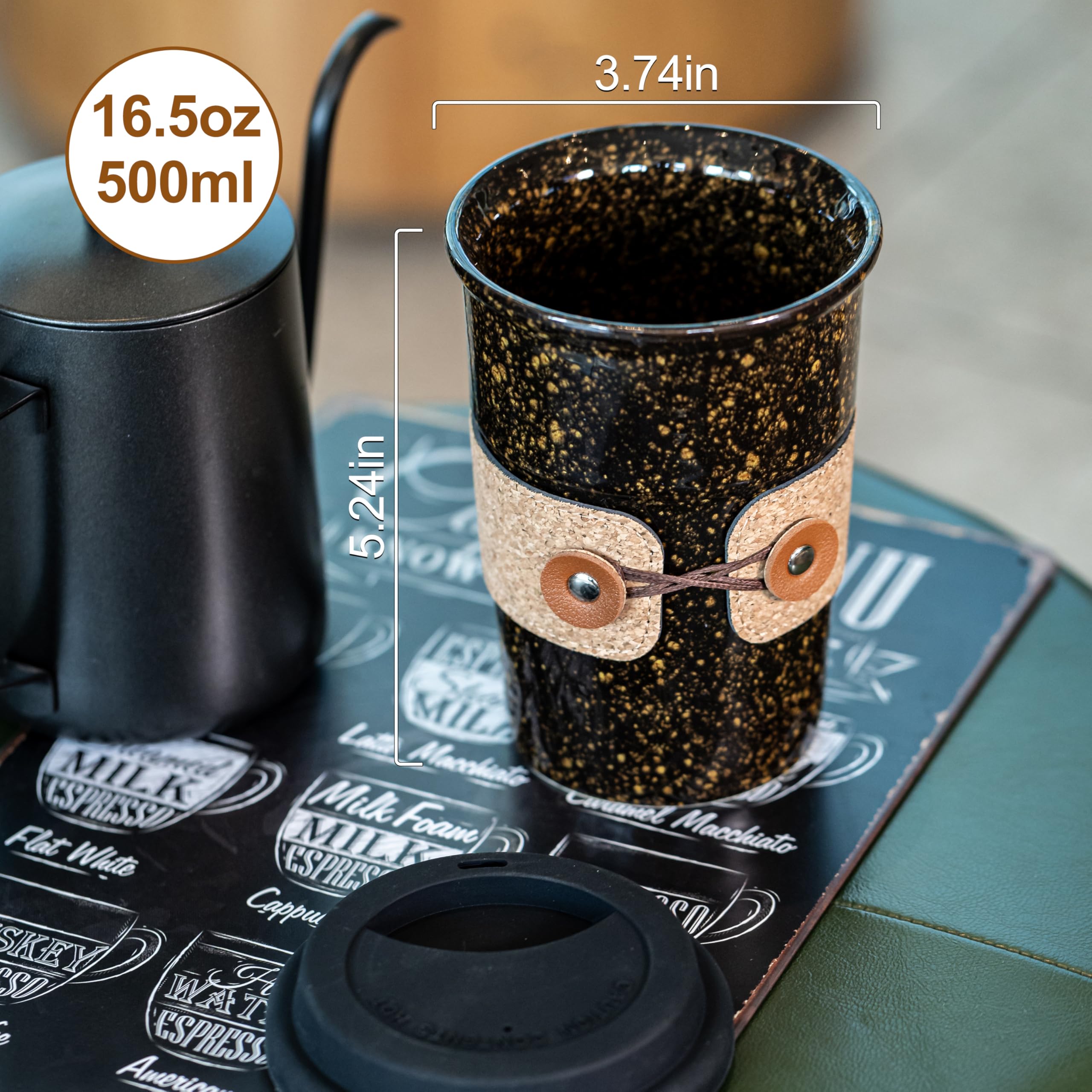 Cormomu ceramic travel tumbler suitable for coffee and tea