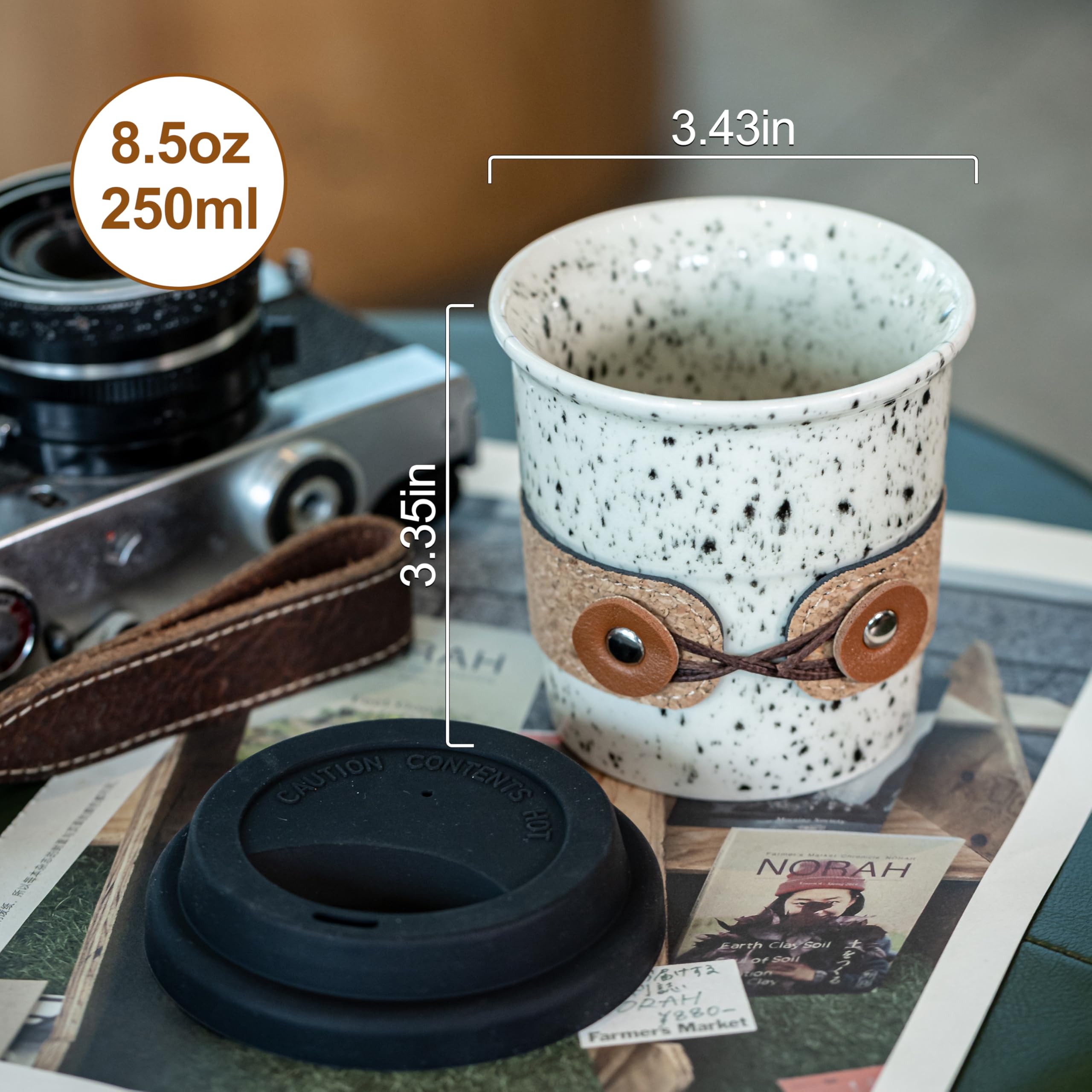 Cormomu coffee mug 8.5oz fits car cup holders for commutes.