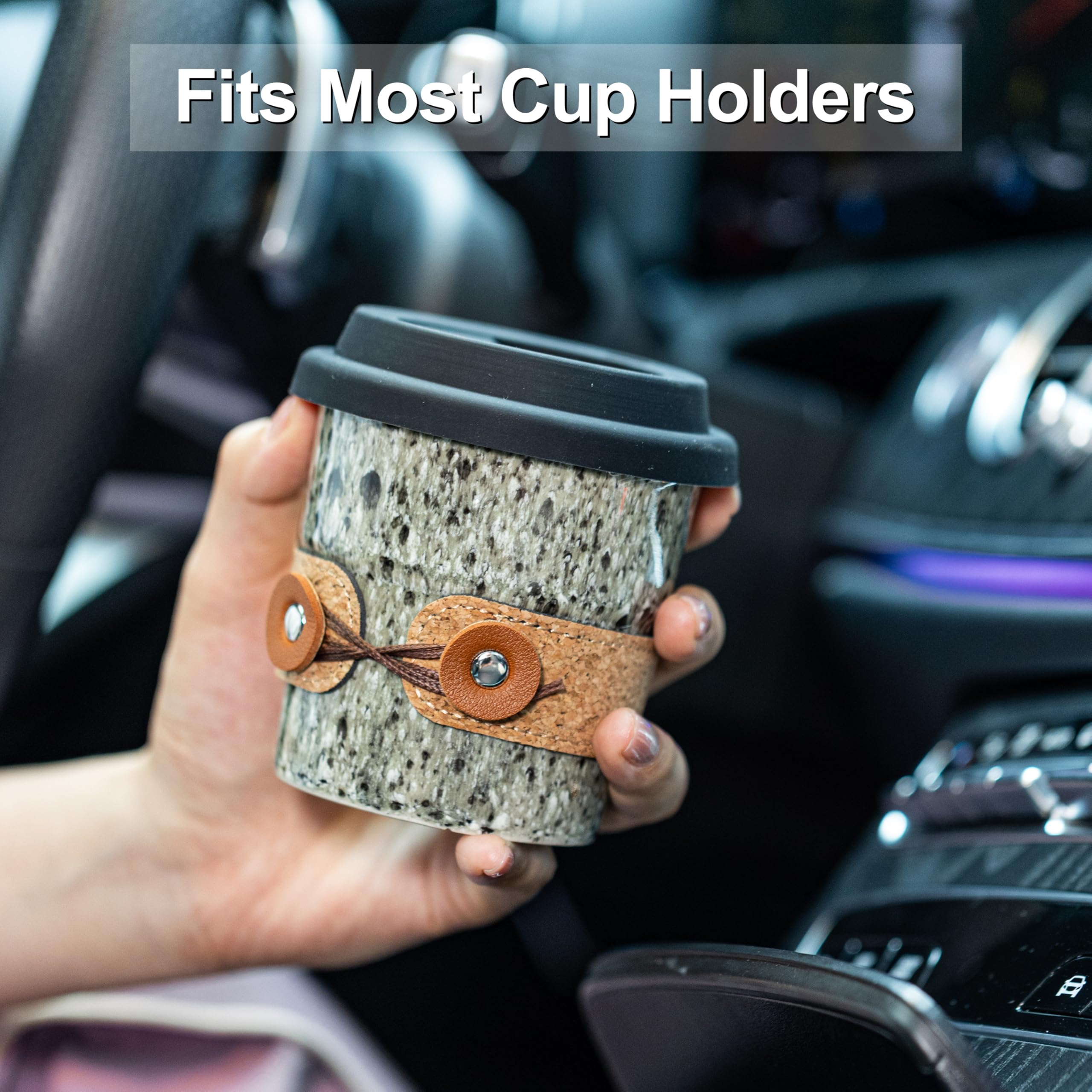Cormomu coffee mug showing compact car-holder compatibility