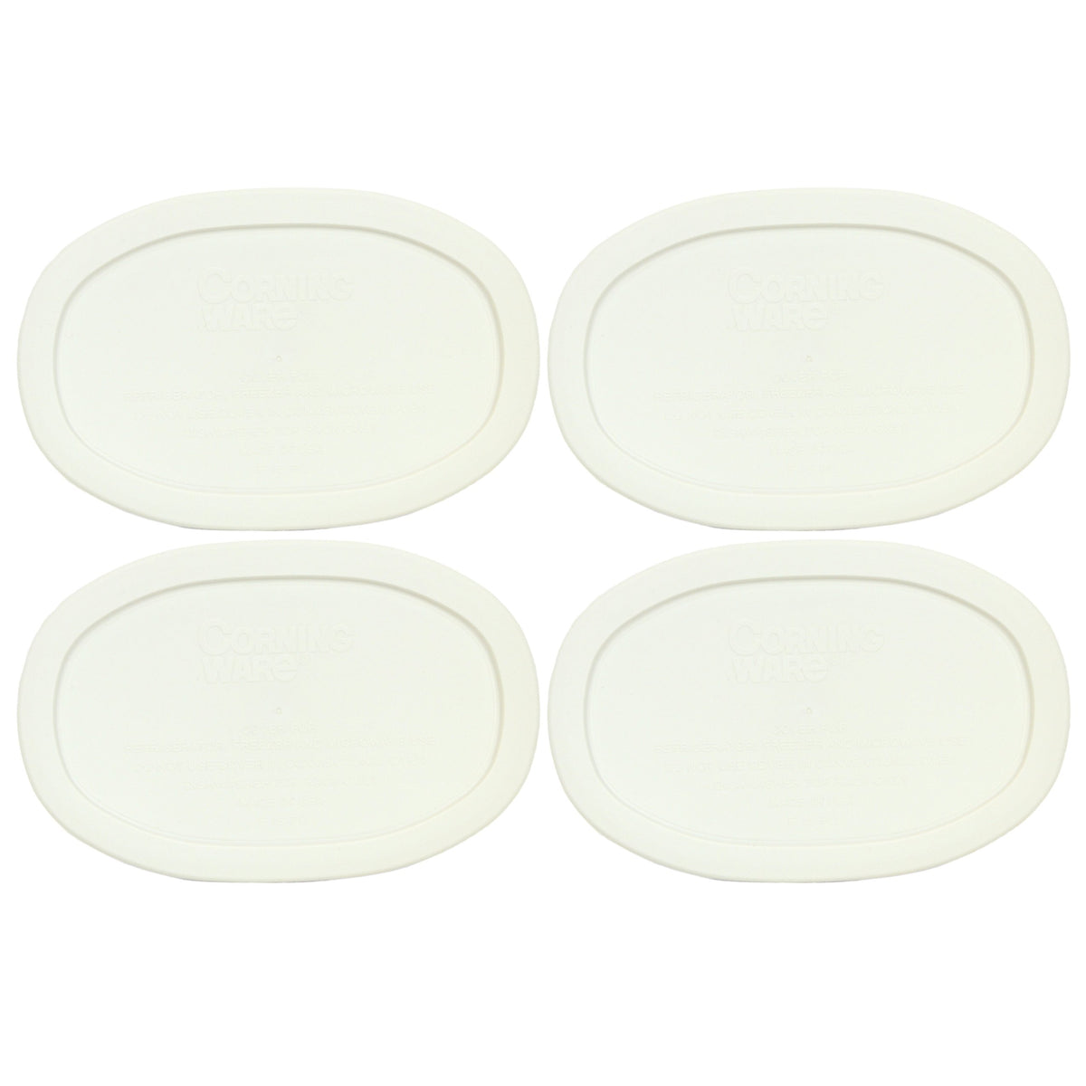 CorningWare F-15-PC lid 4-pack for 15oz oval dish, BPA-free and dishwasher safe.