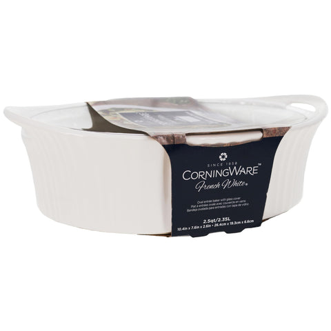 Stackable design saves space after meals with CorningWare.