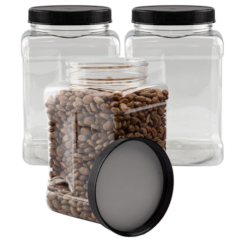 Cornucopia Brands 48oz square jar front view for pantry staples storage