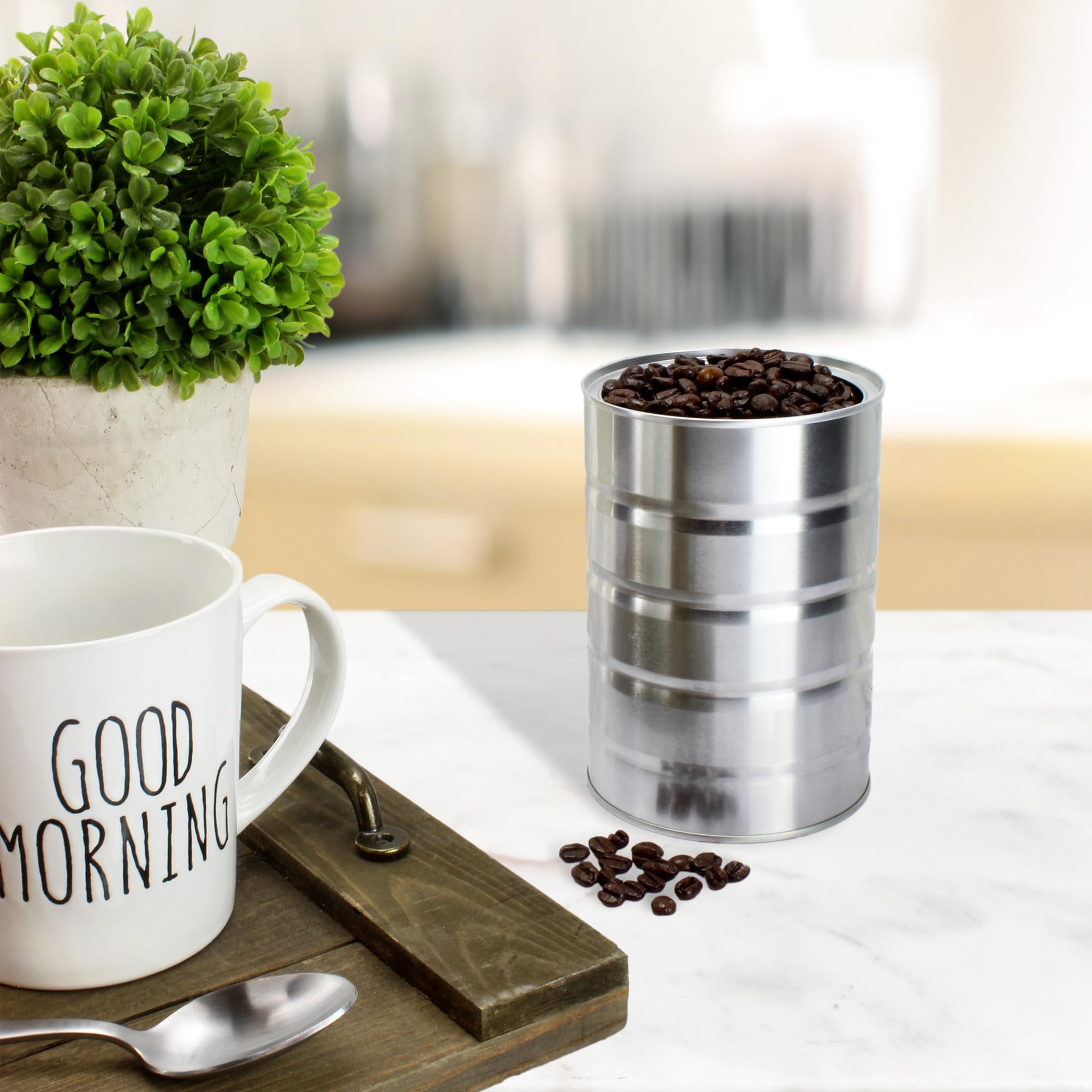 Cornucopia Brands compact metal storage cans for crafts and home use