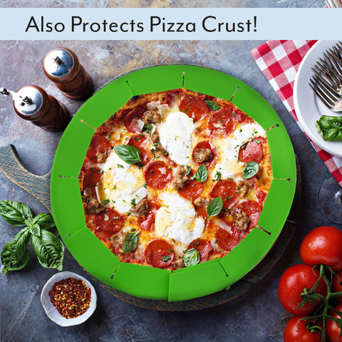 Green silicone shield from Cornucopia Brands for versatile pie protection