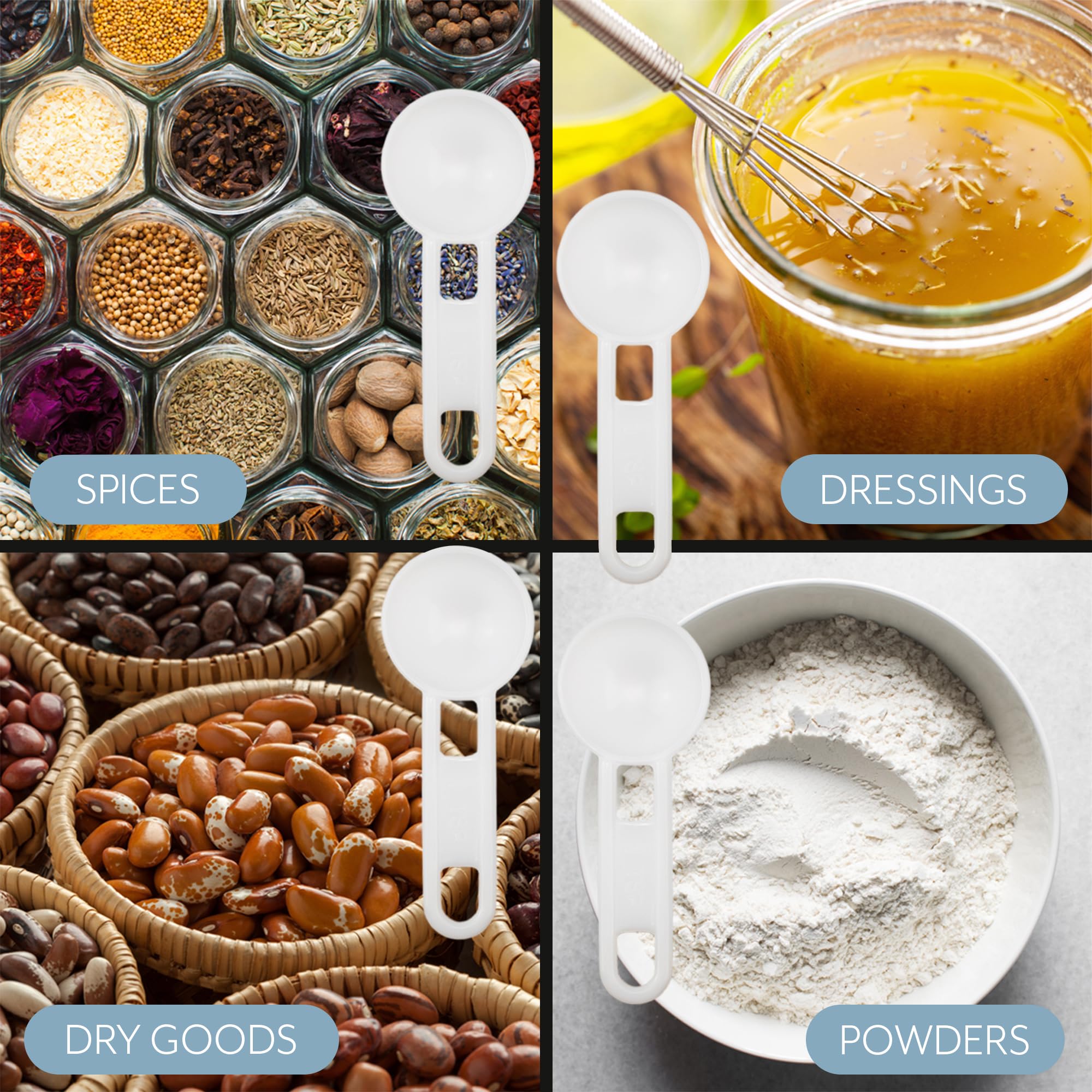 Cornucopia Brands hangable spoons save kitchen space