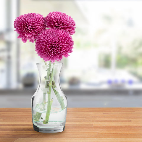 Wedding centerpiece idea using Cornucopia Brands mini carafes