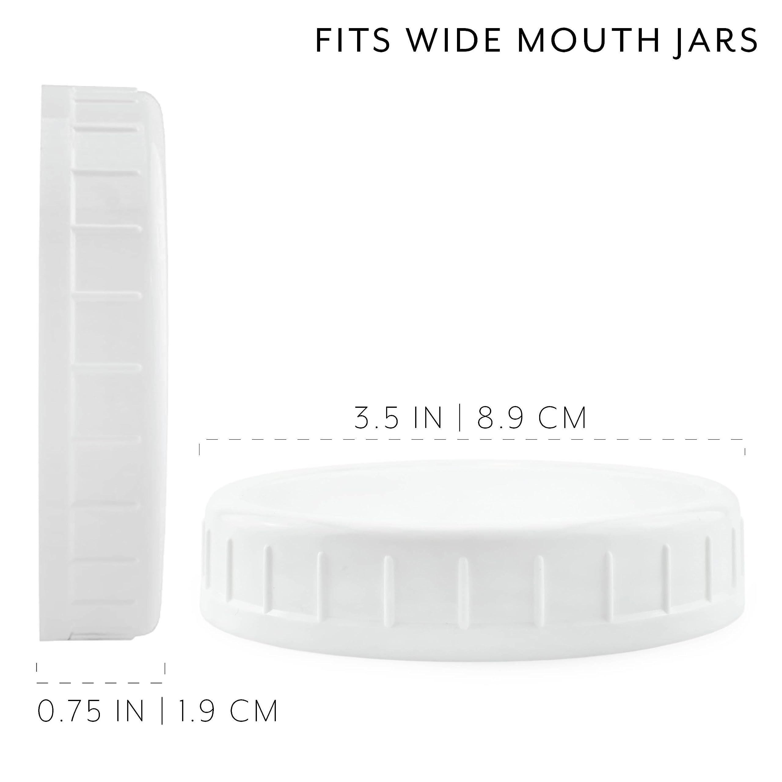 Cornucopia Brands white screw-on lids suited for wide-mouth jars
