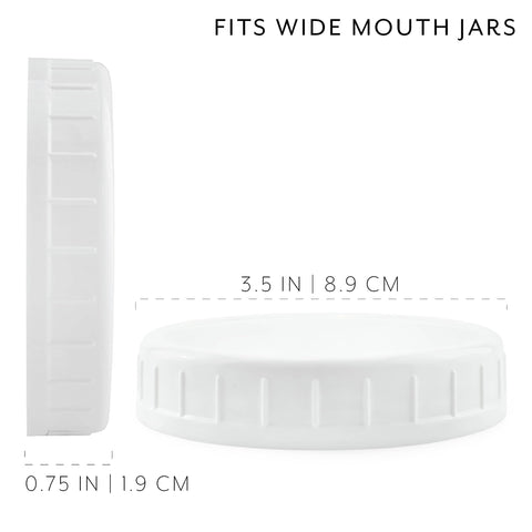 Cornucopia Brands white screw-on lids suited for wide-mouth jars