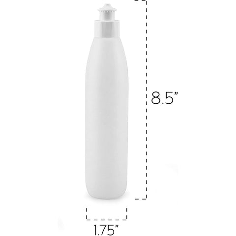 Cornucopia hot sauce bottle enables spill-free dispensing.